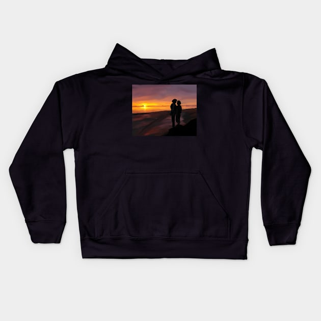 Dancing on Rocky Shores Kids Hoodie by laceylschmidt